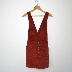 Free People Old School Love Overall Dress Jumper Copper Rust Sz 2 NWT